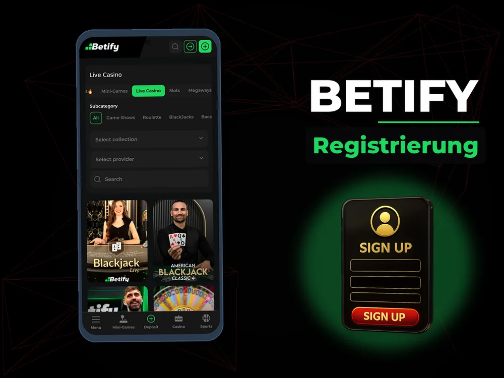 Betify - Registrierung