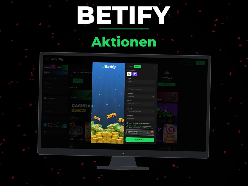 Betify - Aktionen